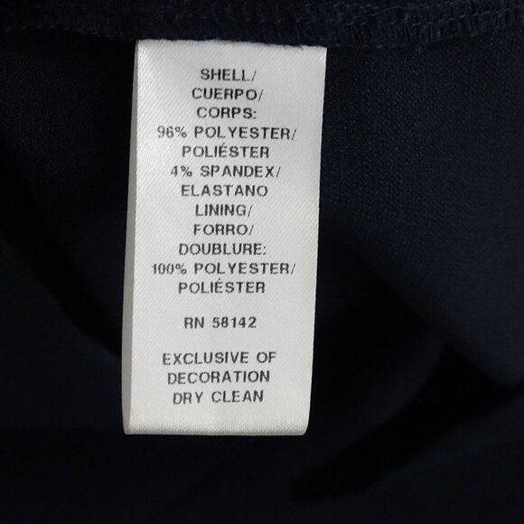 Maggy London Navy Blue V-Neck Sheath Dress Women Size 4 Short Sleeve - Picture 6 of 6